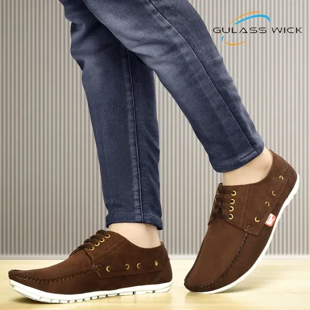 Mocassin Casual Shoes for Men (Brown, 6)