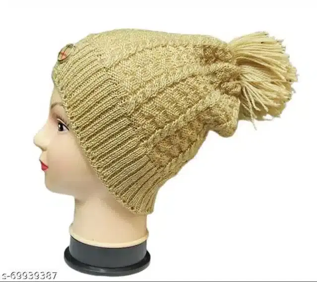 Woolen Cap for Women (Yellow)