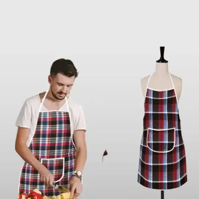 Cotton Kitchen Aprons, Multicolor, Pack of 2