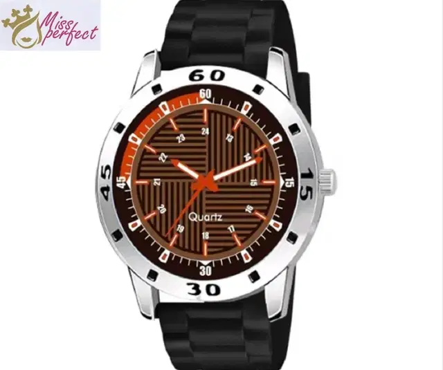 Analog Watch for Men (Orange, Free Size)