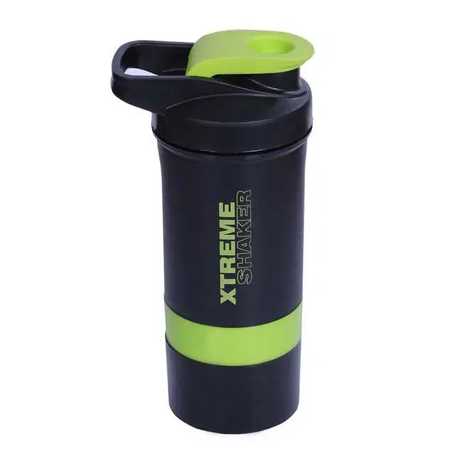 Extreme Gym Shaker Bottle For Protein Shak, Black & Green, 700 ml, J-208