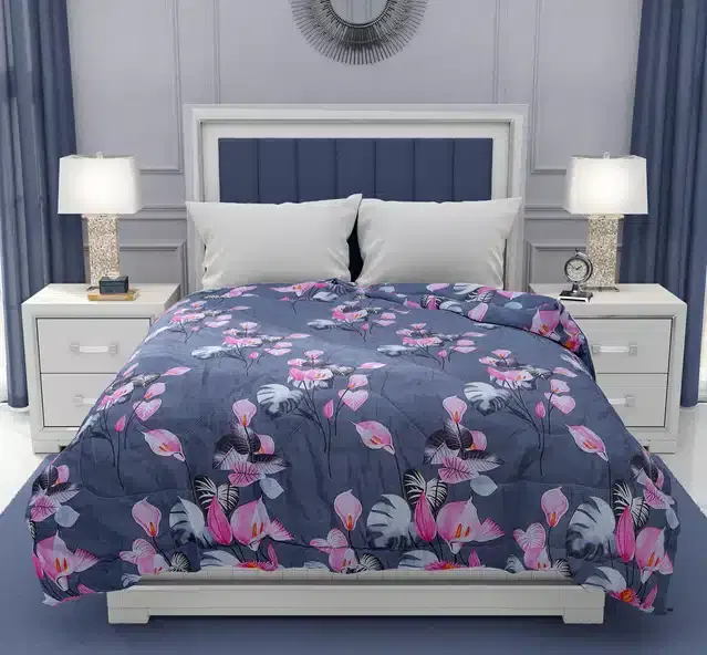 AC Fleece Double Bed Superlite Blanket, Multicolor, 90x90 inches