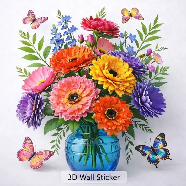 Fancy 3D Floral Wall Sticker (35X60cm)