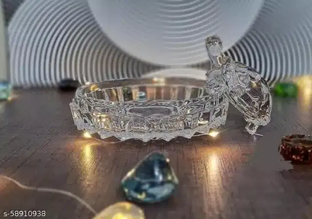 Glass Tortoise with Plate, Transparent, Set of 1