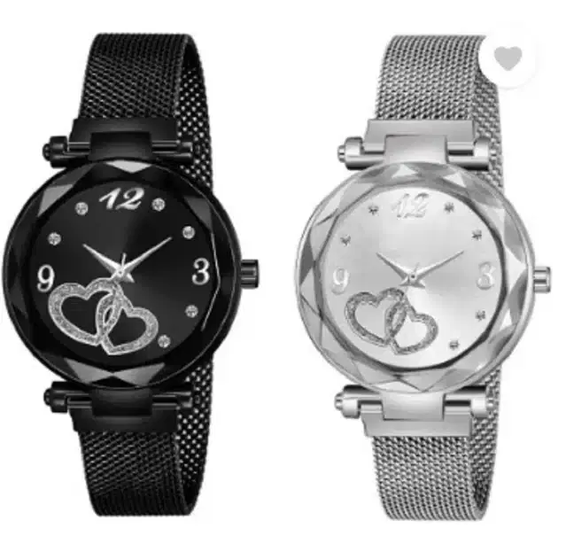 Analog Watch for Women, Pack of 2 (Multicolor)