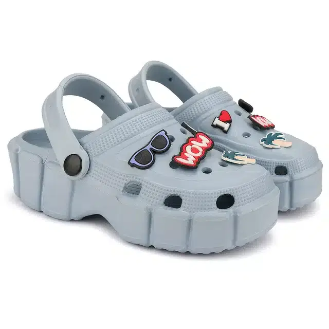 Bersache Clogs for Women (Grey, 7)