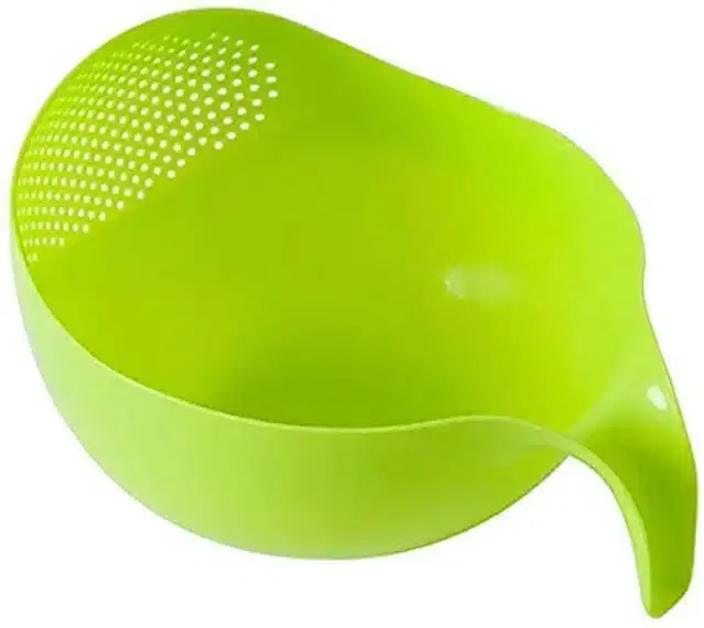 Plastic Food Strainer with Handle, Green