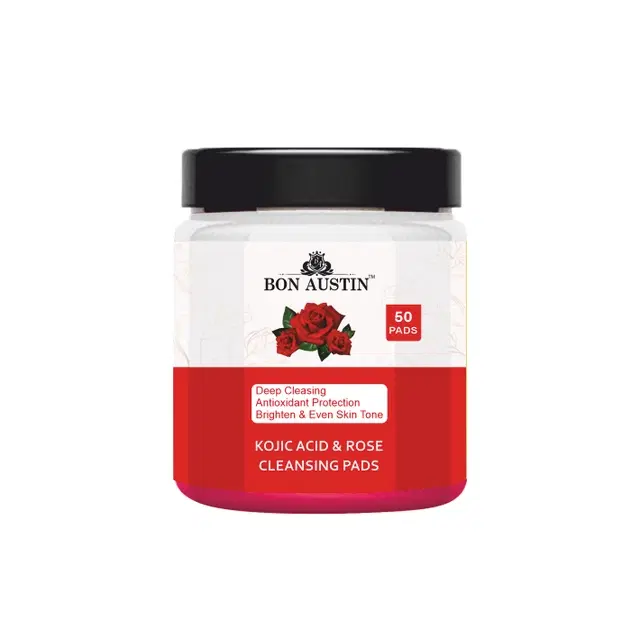Bon Austin Rosec & Kojic Acid 50 Pcs Face Cleansing Pads, Pack of 1