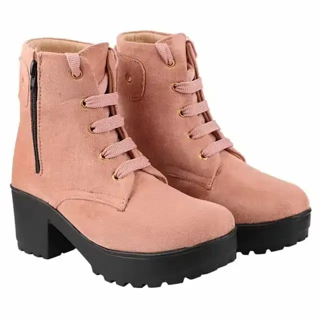 Shoetopia Stylish Smart Casual Boots For Women (Peach, 3) (Sh-40)
