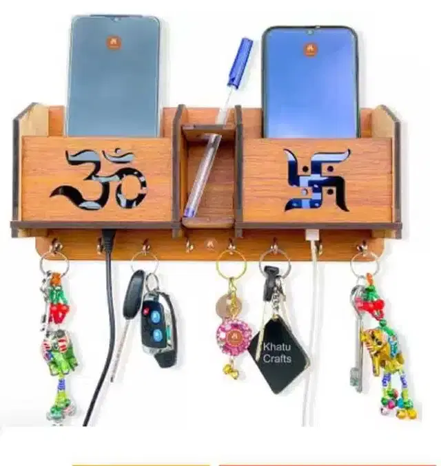 Vivek Homesaaz Designer Brown Handicraft Wooden Key Holder