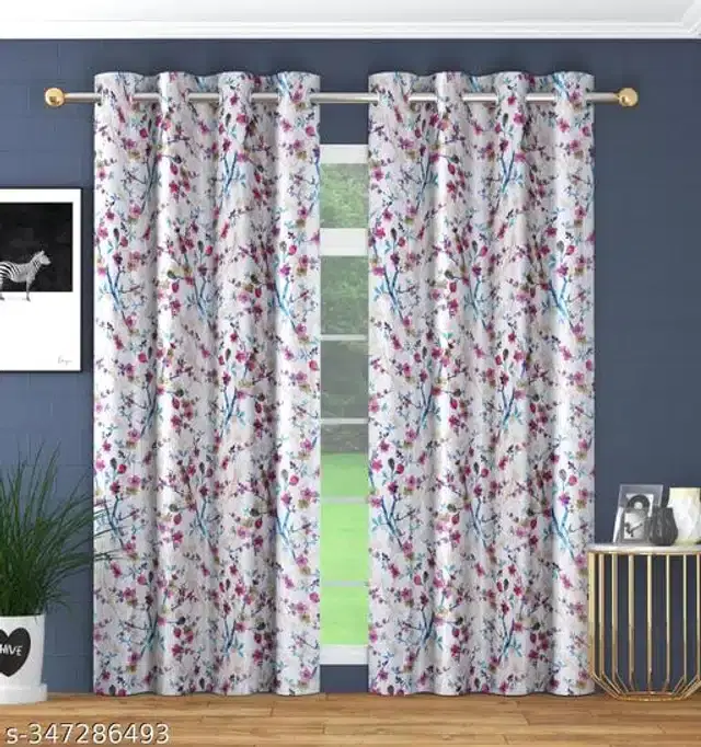 Polyester Curtain for Door, Multicolor, 6 Feet
