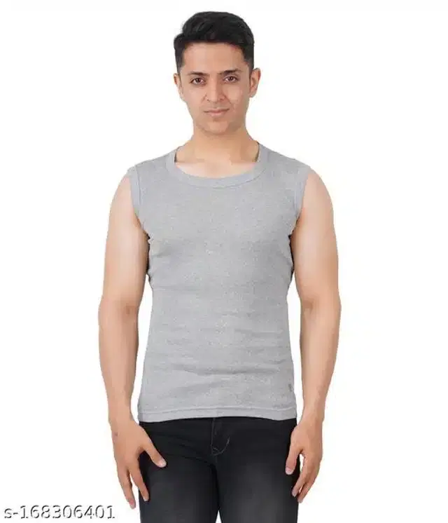 Gym Vests for Men (Grey, XL)