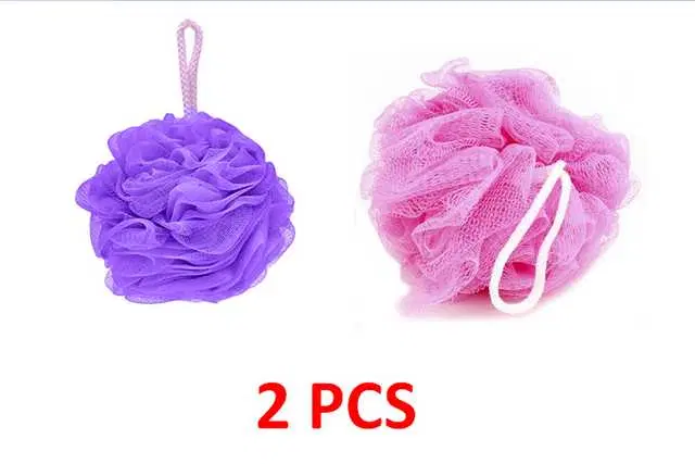 Round Scrub Bath Sponge Loofah For Men And Women, Pack Of 2, Multicolor, R-276