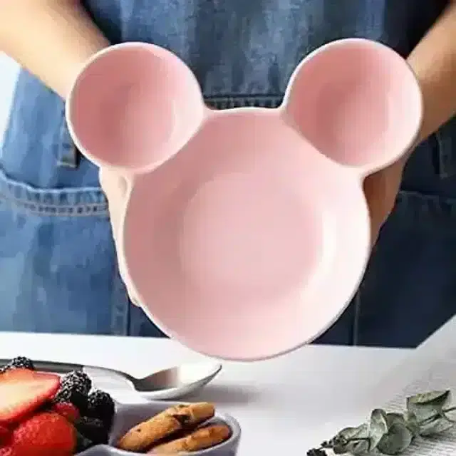 Craftal Mickey Shaped Kids/Snack Serving Sectioned Plate, pack of 3