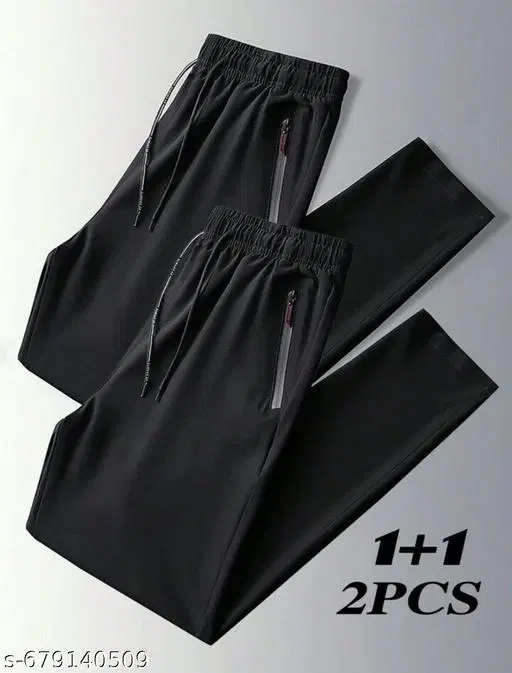 Cotton Pants for Boys, Black, Pack of 2 (28)