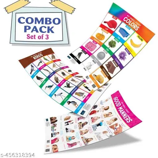 Bookford Publications My small chart Birds, Good Manners & Colors (Set of 3)