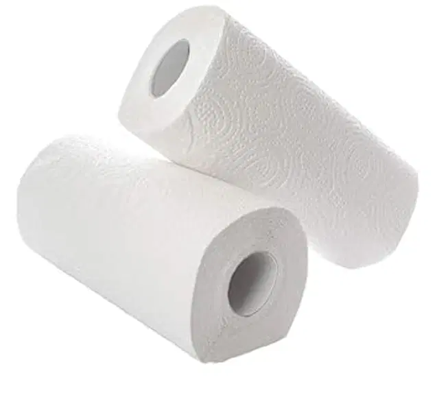 Kitchen 60 Pcs Tissue Rolls, White, Pack of 2