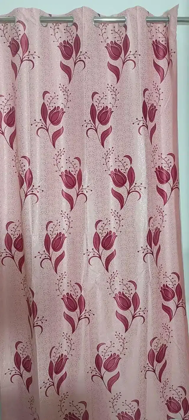 Door Curtains, Pack of 2, Maroon, 4x7 feet