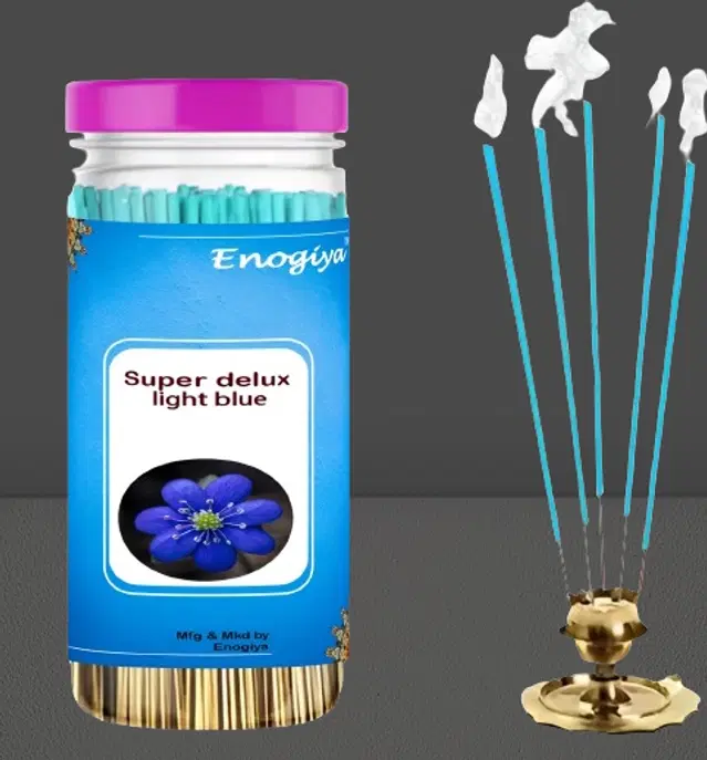 Enogiya Handmade Super Delux Light Blue Flavoured Incense Sticks, 400 g