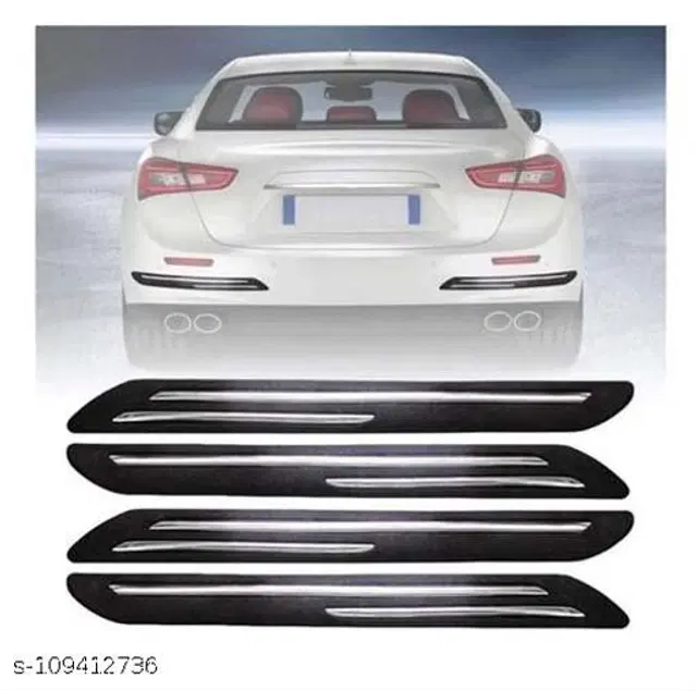 Rubber Car Bumper Protector, Black, Pack of 4