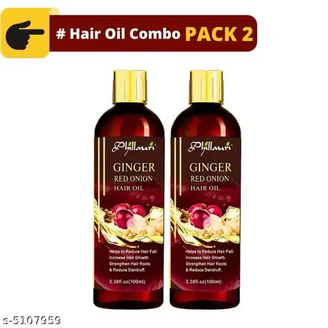 Phillauri Ginger Red Onion Hair Oil, 100 ml, Pack of 2