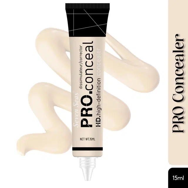 Seven Seas Pro HD High Definition Concealer, Nude (15 ml)