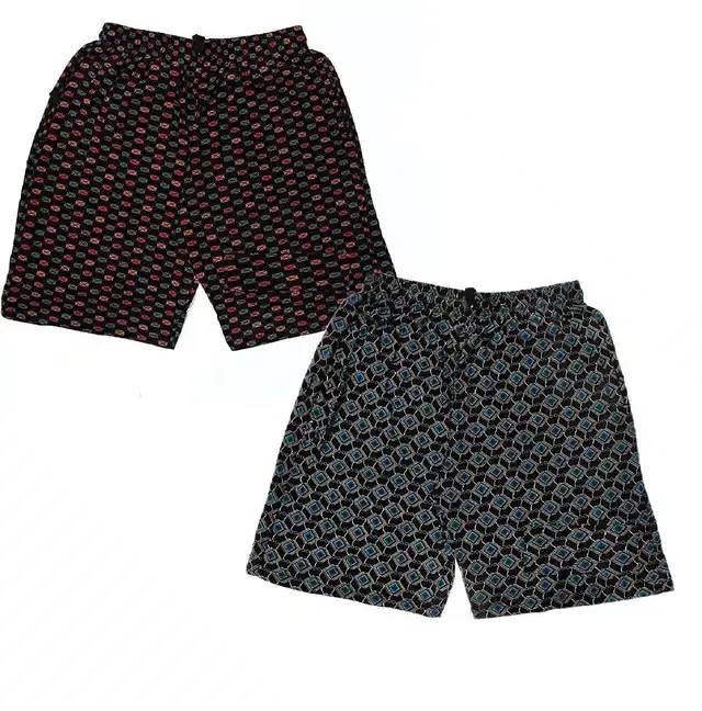 Bermuda Shorts for Boys, Pack of 2 (10-11 Years, Multicolor)