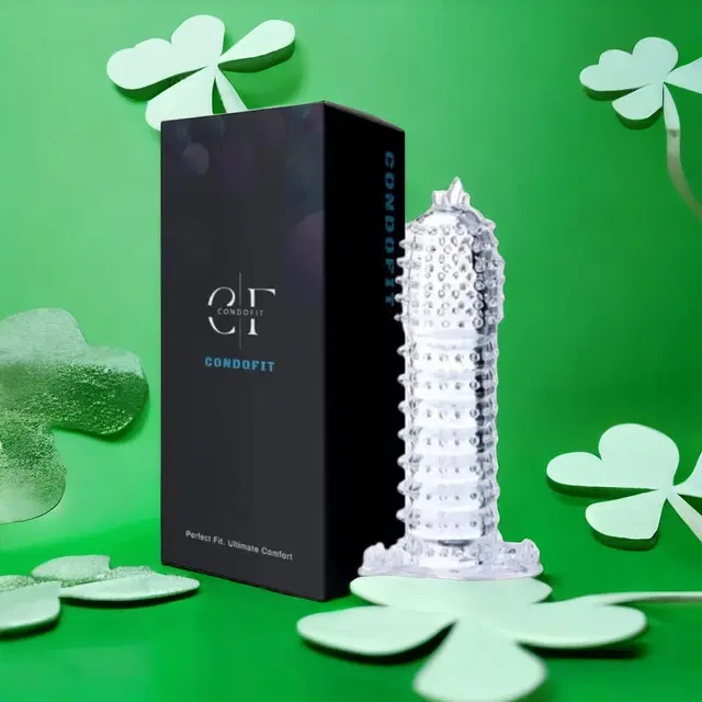 Crystal Dotted Reusable Condom for Men, Transparent