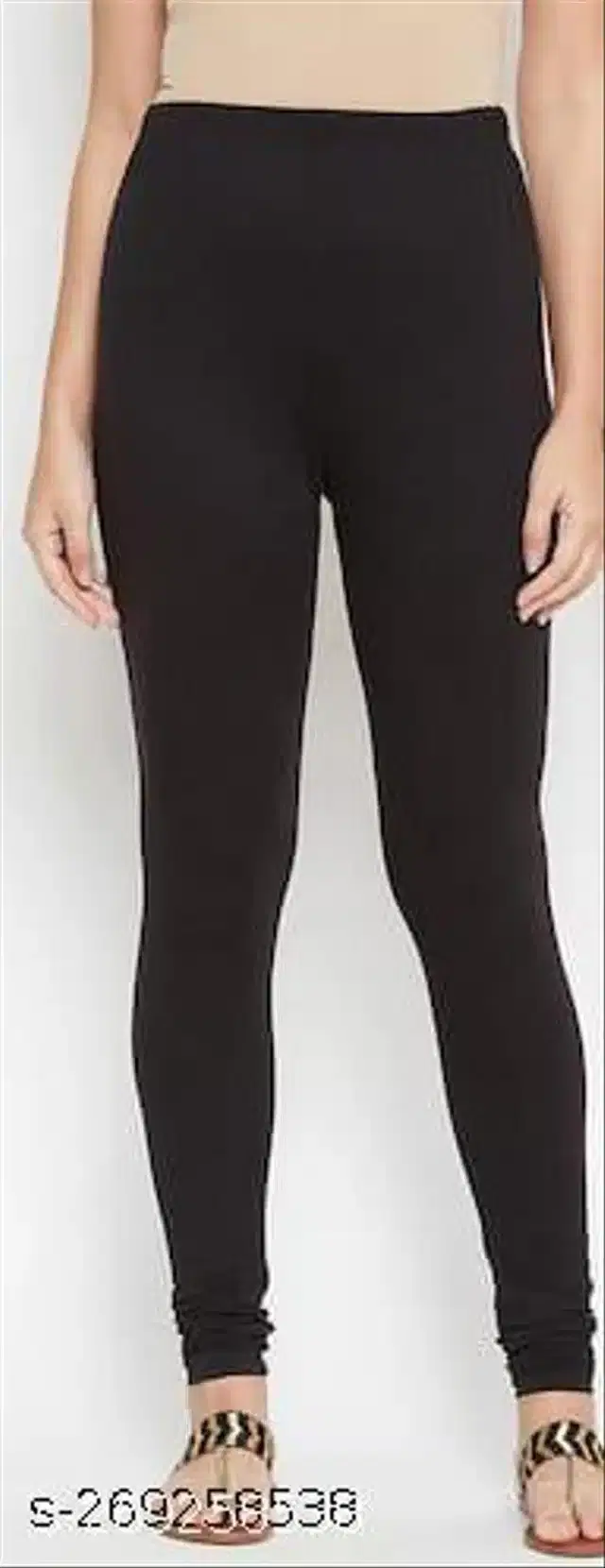 Polycotton Leggings for Women (Black, Free Size)