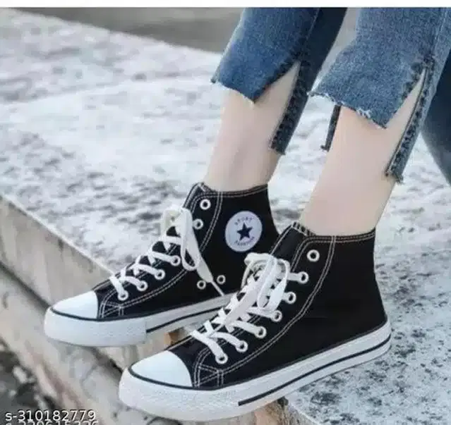 Casual Shoes for Women (White & Black, 5)