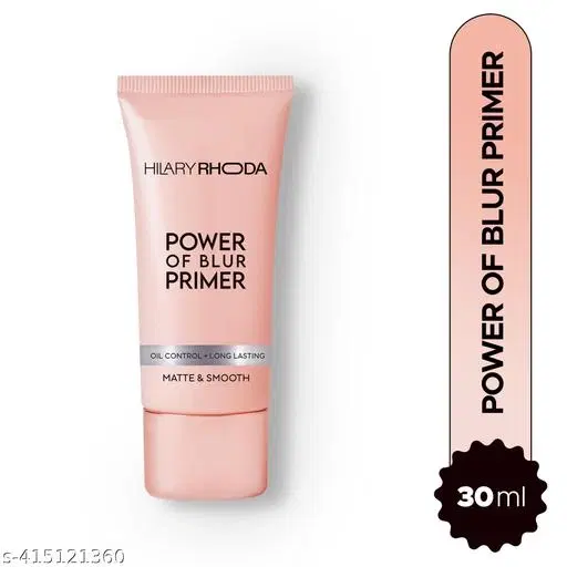 Hilary Rhoda Power Of Blur Primer | Lightweight & Silicone-Based | Matte Finish & Oil-Control | Infused With Vitamin A & E | Water-Proof & Smoothening Primer 30 ml