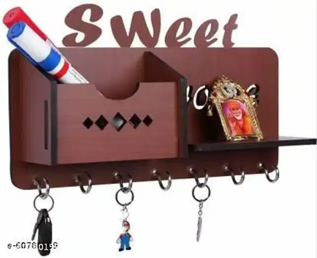 Wooden Key & Mobile Holder, Brown