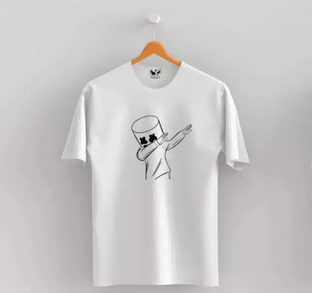 Men's Round Neck T-Shirt (White, XL)