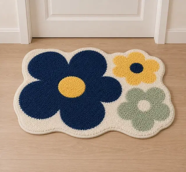 Alaqsa Tufted Big Flower [15x23inc] Blue