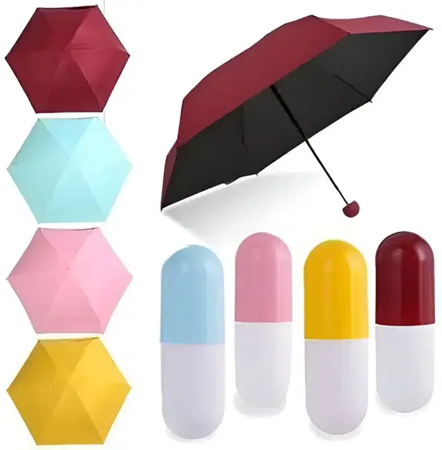 Portable Mini Pocket Capsule Umbrella  Umbrella for Kids / Women / Men Bottle Umbrella for Sun Protection, Big Umbrella for Rain (Assorted color)