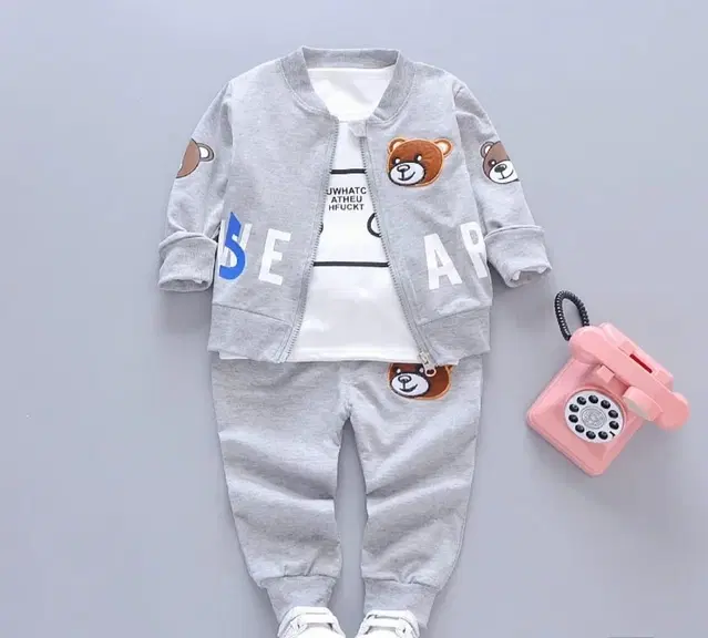 Hosiery Clothing Set for Kids (Grey, 9-12 Months)