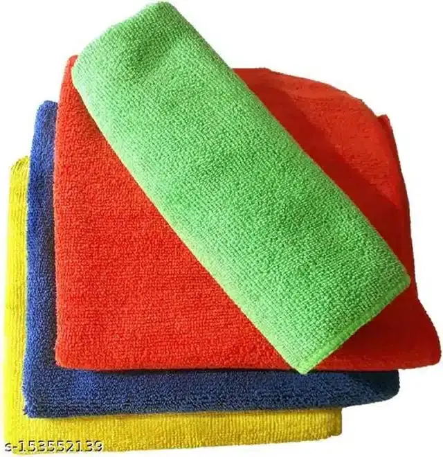 Microfiber Bath Towel, Multicolor, 40x40 cm, Pack of 4