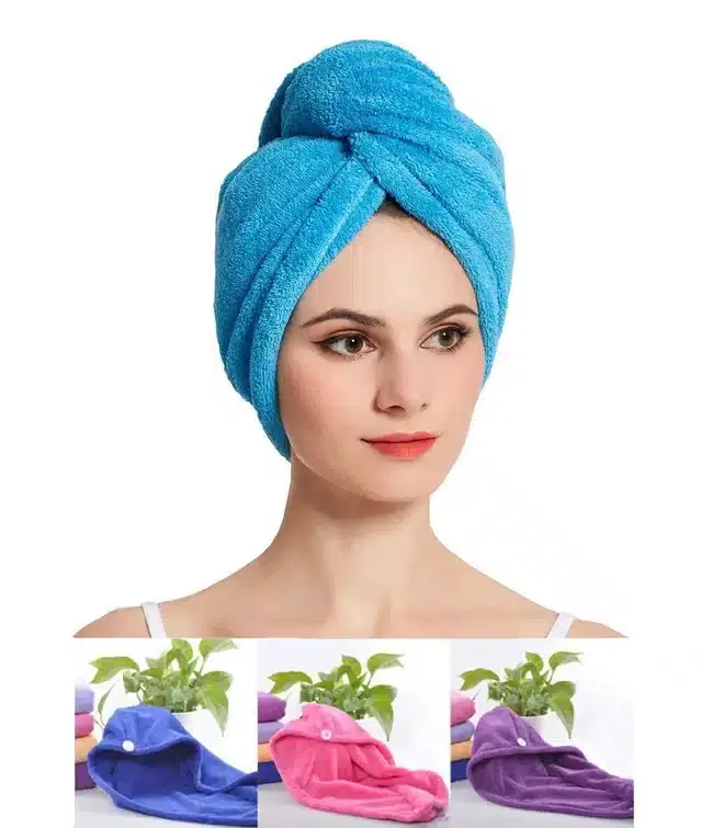 Microfiber 400 Gsm Women Hair Bath Towel , Pack of 1, Assorted