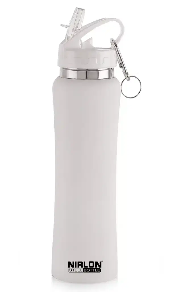 Stainless Steel Sipper Water Bottle, White, 750 ml