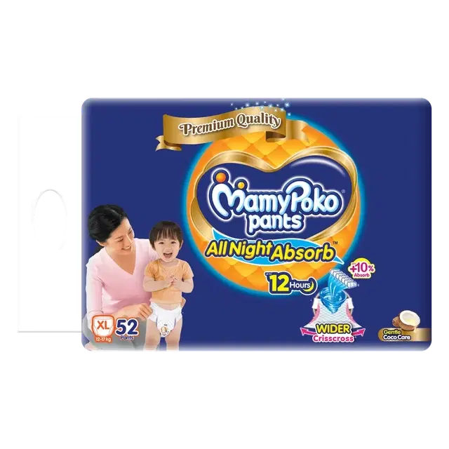 Mamypoko Pants Premium All Night Absorb Pant Style Baby Diapers (xl)- 52 Pants