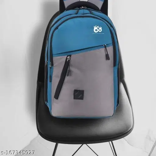 Nylon Backpack for Men & Women, Grey & Teal, 35 L