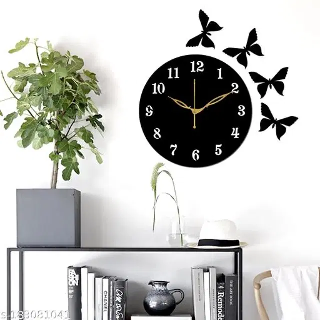 Wooden Wall Clock, Black