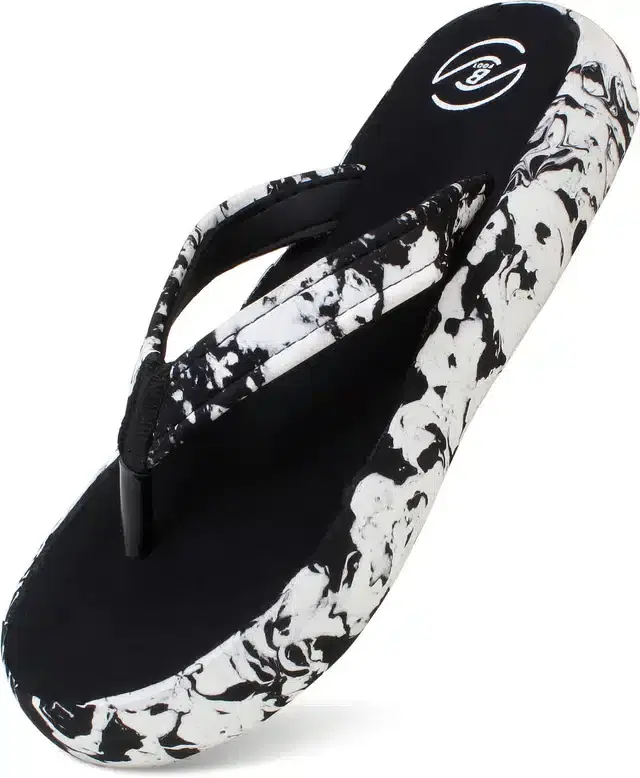 Flip Flops for Women (Black, 5)