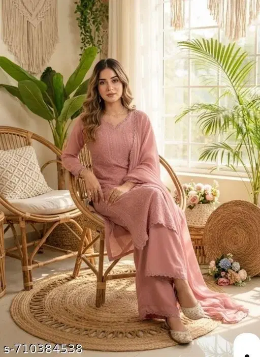 3 Piece Dress Set for Women (Peach, XS)