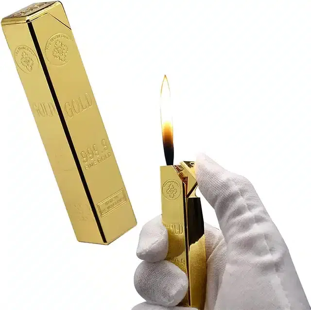 Gold Bar Refillable Lighter, Gold