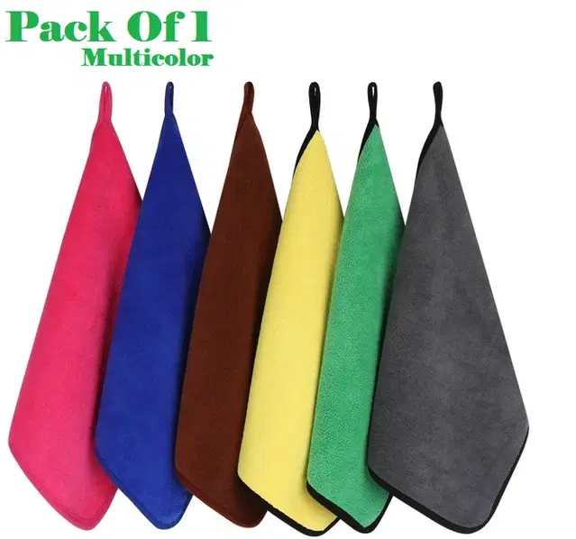 Microfiber Thick Lint & Streak-Free Multipurpose Cleaning Clothes, Multicolor, Pack of 1