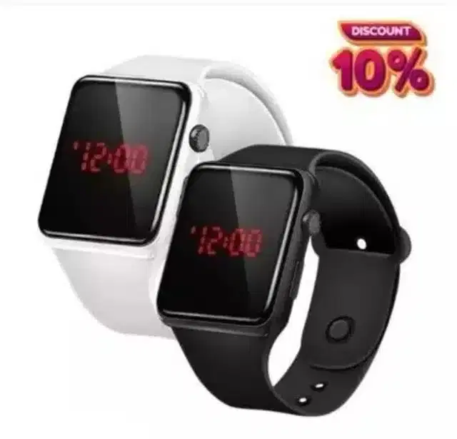 Digital Watch for Kids, Pack of 2 (White & Black)