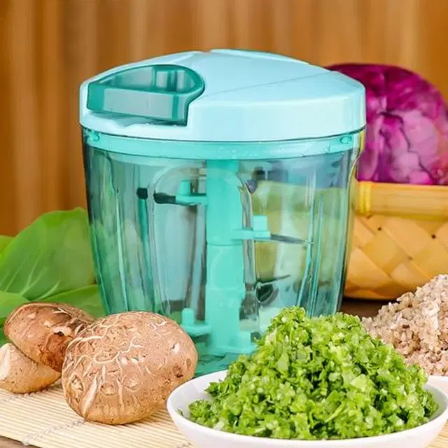 Plastic Manual Vegetables Chopper, Multicolor, 750 ml