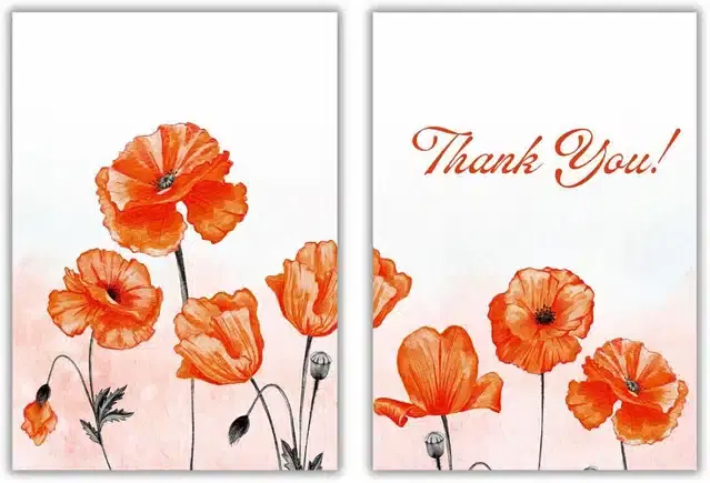 Thank You Printed Card with Envelope, Multicolor