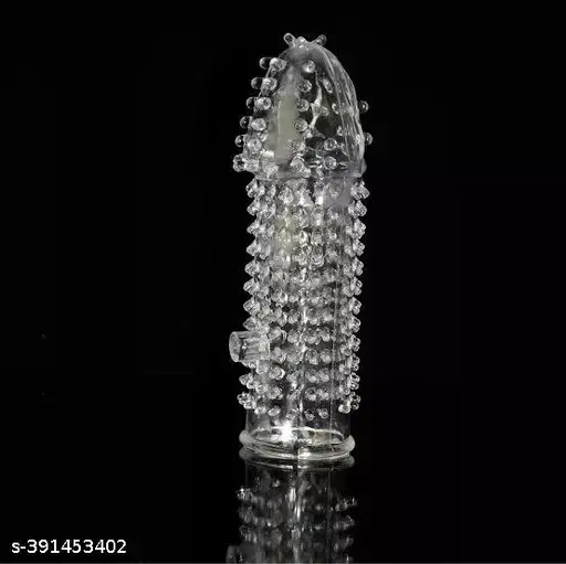 Crystal Dotted Reusable Condom for Men, Transparent, Pack of 1